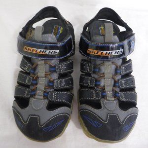 SKECHERS | size 2, kids |  Black and Gray Skechers Sandals